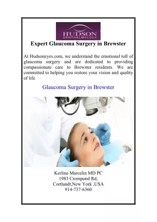 Expert Glaucoma Surgery in Brewster