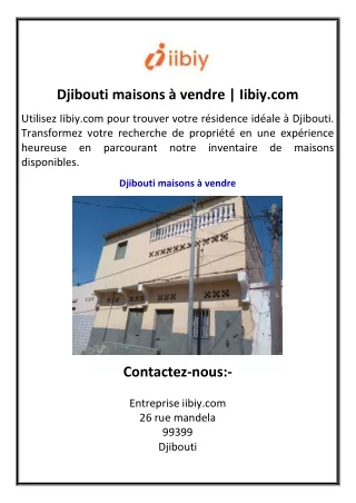 Djibouti maisons à vendre Iibiy.com