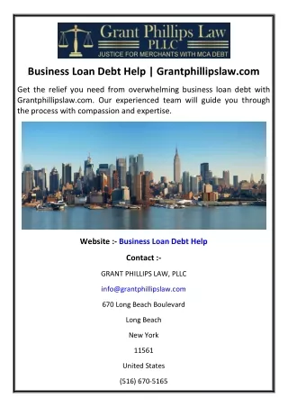 Business Loan Debt Help | Grantphillipslaw.com