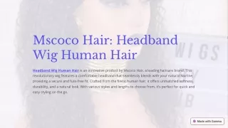 Mscoco Hair - Headband Wig Human Hair