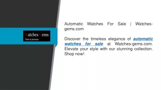 Automatic Watches For Sale  Watches-gems.com
