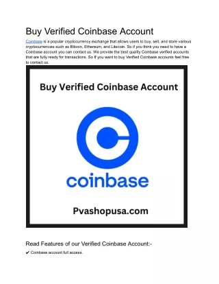 The Best 7 Sites To Buy Verified Coinbase Accounts