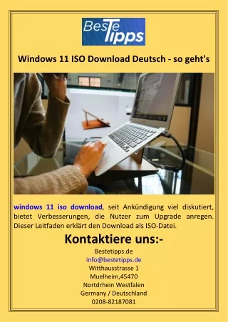 Windows 11 ISO Download Deutsch - so geht's