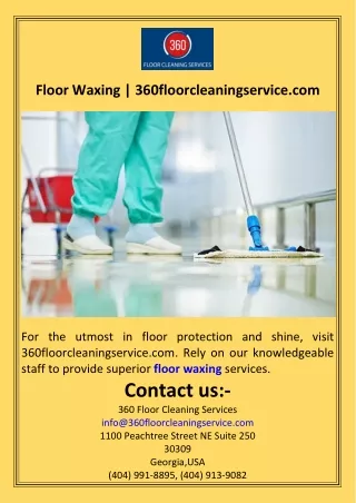 Floor Waxing  360floorcleaningservice.com