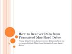 How to recover data from formatted hard drive