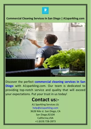 Commercial Cleaning Services In San Diego  A1sparkling.com