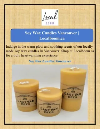 Soy Wax Candles Vancouver Localboom.ca