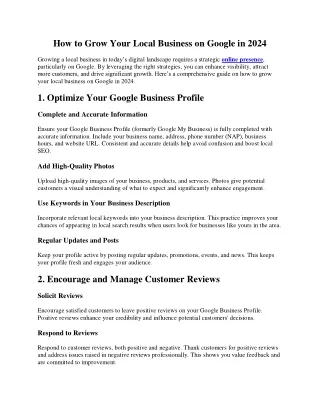 How to Grow Your Local Business on Google in 2024