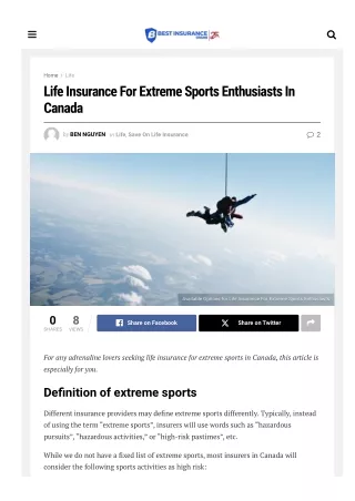 Getting Coverage for Your Extreme Sport