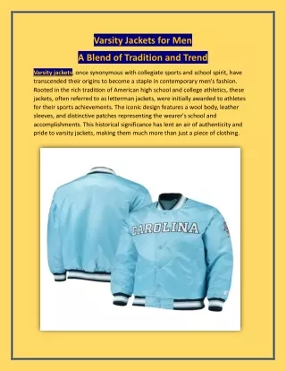 Varsity Jackets for Men: A Blend of Tradition and Trend