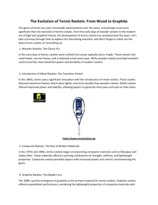 The Evolution of Tennis Rackets