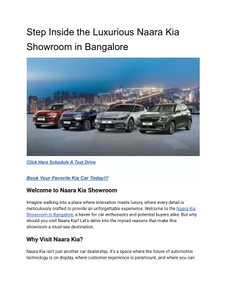 Step Inside the Luxurious Naara Kia Showroom in Bangalore