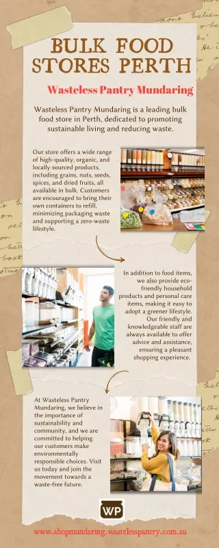 Eco-Friendly Bulk Food Shopping in Perth at Wasteless Pantry Mundaring