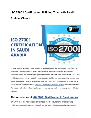ISO 27001 Certification_ Building Trust with Saudi Arabian Clients