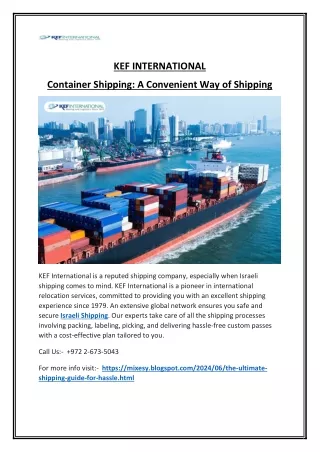 Dependable Israel Shipping Services Quick and Reasonably Priced Options