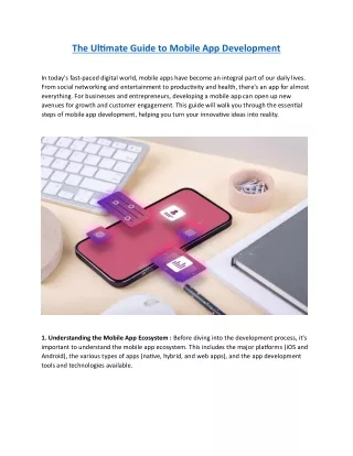 The Ultimate Guide to Mobile App Development