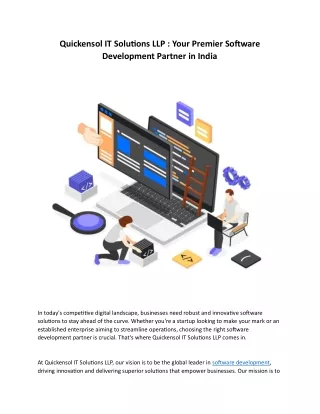 Quickensol IT Solutions LLP Your Premier Software Development Partner in India