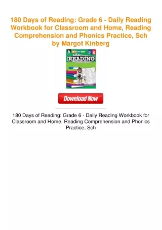 180 Days of Reading: Grade 6 - Daily Reading Workbook for Classroom and