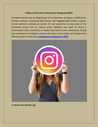 4 Ways to Find Your Comment on Instagram 2024
