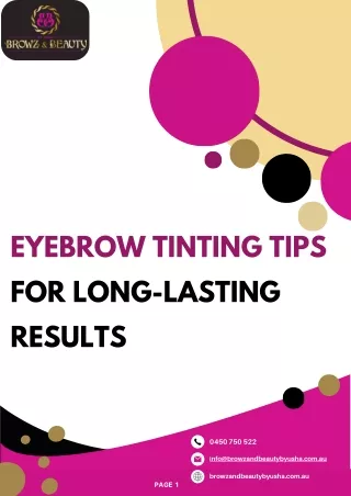 Eyebrow Tinting Tips for Long-lasting Results