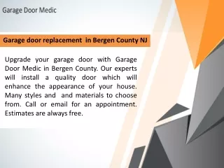 Garage door replacement  in Bergen County NJ