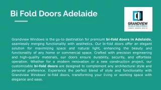 Bi Fold Doors Adelaide