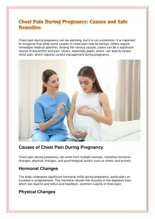 Chest Pain During Pregnancy: Causes and Safe Remedies