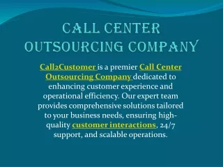 Call Center Outsourcing Company