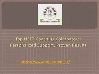 Top NEET Coaching Coimbatore personalized support proven result