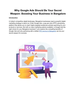 Why Google Ads Should Be Your Secret Weapon: Boosting Your Business in Bangalore