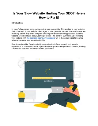 Is Your Slow Website Hurting Your SEO? Here's How to Fix It!