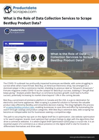 What is the Role of Data Collection Services to Scrape BestBuy Product Data