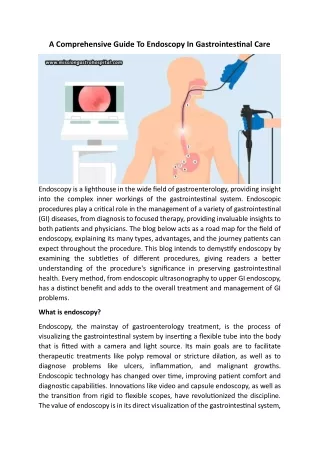 A Comprehensive Guide To Endoscopy In Gastrointestinal Care