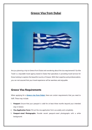 Greece Visa from Dubai