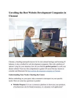 Unveiling the Best Website Development Companies in Chennai