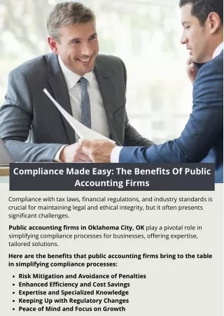 Compliance Made Easy: The Benefits Of Public Accounting Firms