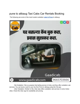 pune to alibaug Taxi | Pune to alibaug Cabs Car Rentals Booking