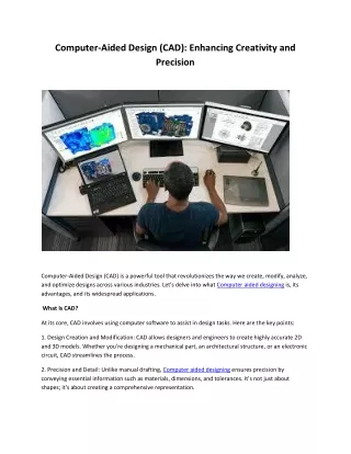 Computer-Aided Design (CAD): Enhancing Creativity and Precision