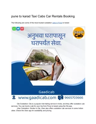 pune to karad Taxi | pune to karad Cabs Car Rentals Booking