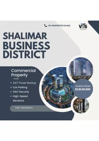 Shalimar Business District Gomti Nagar, Lucknow -VTS Realty