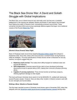 The Black Sea Drone War_ A David and Goliath Struggle with Global Implications