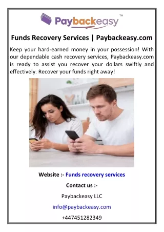 Funds Recovery Services | Paybackeasy.com