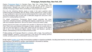 Discover Ponquogue Beach: Free Parking, Camping, Fishing| Hampton Bays, NY, USA