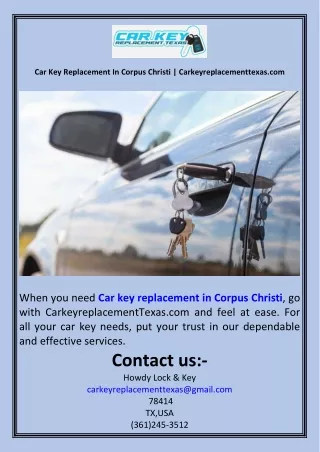 Car Key Replacement In Corpus Christi  Carkeyreplacementtexas.com