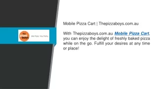 Mobile Pizza Cart  Thepizzaboys.com.au