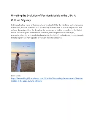 Unveiling the Evolution of Fashion Models in the USA_ A Cultural Odyssey