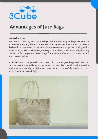 Advantages of Jute Bags