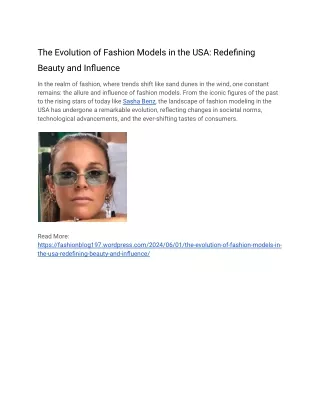 The Evolution of Fashion Models in the USA_ Redefining Beauty and Influence