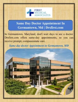 Same Day Doctor Appointment In Germantown, Md Drsfirst.com