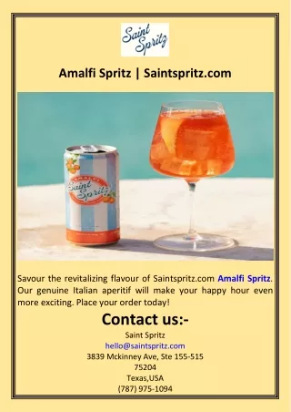 Amalfi Spritz  Saintspritz.com